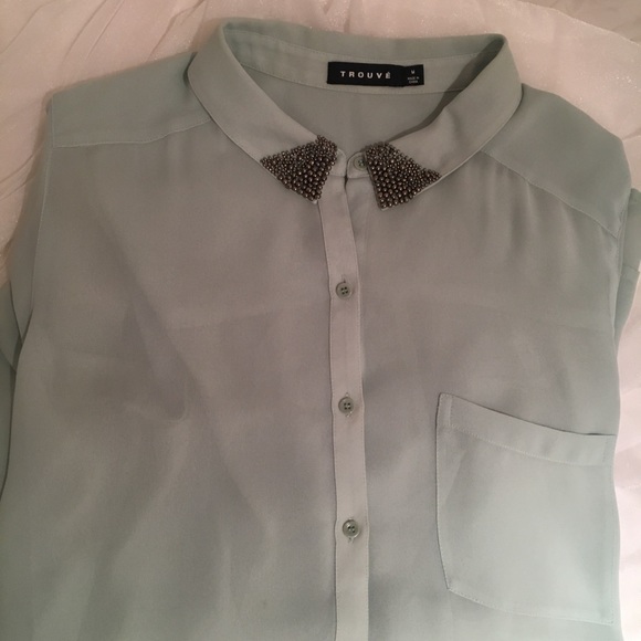 COPY - Trouve Shear Button Down w/Metallic Beading - Picture 7 of 7